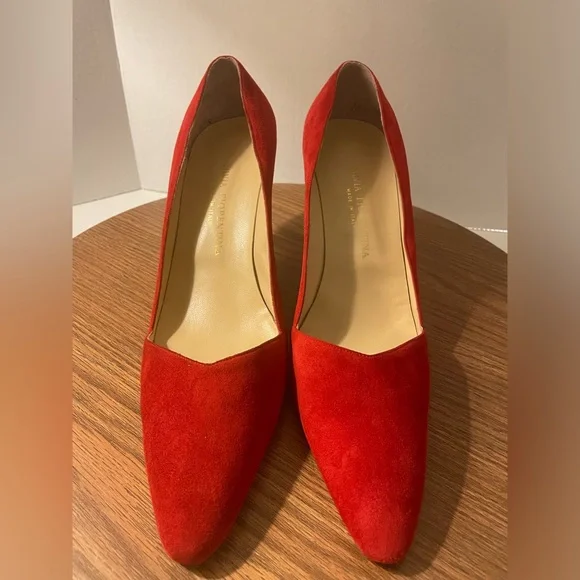 Silvia Fiorentina Red Suede Leather Pumps NWT 10.5